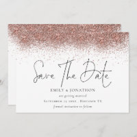 Rose Gold Glitter Border Wedding 