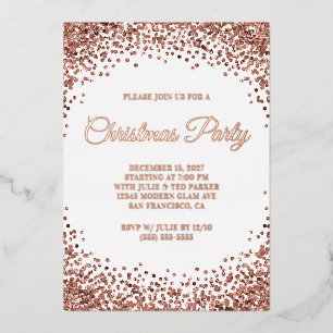 Rose Gold Glitter Border White Christmas Party
