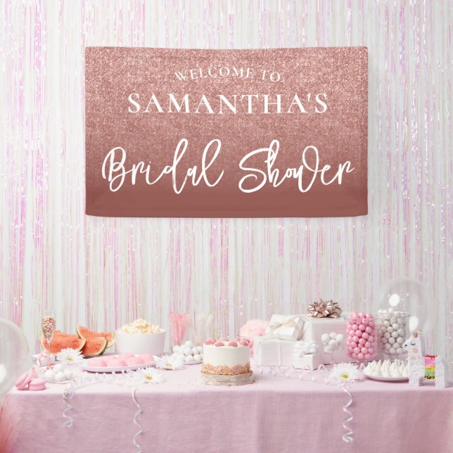 Rose Gold Glitter Bridal Shower Banner (Party)
