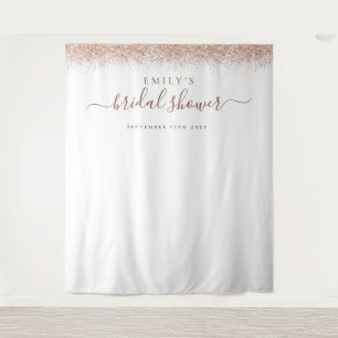 Rose Gold Glitter Bridal Shower Photo Background  Tapestry