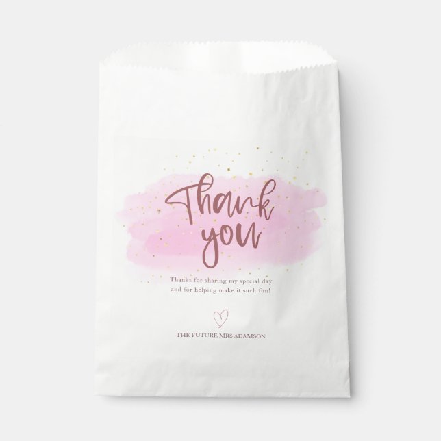 Rose Gold Glitter Bridal Shower Thank You  Favour Bags (Front)