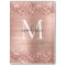 Rose Gold Glitter Brushed Metal Monogram Script