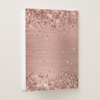 Rose Gold Glitter Brushed Metal Monogram Script