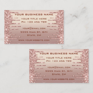 Rose Gold Glitter Business Card Design Your Own