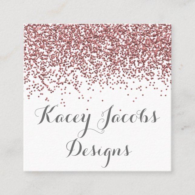 Rose Gold Glitter Business Cards (Front)