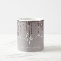 Rose Gold Glitter Business Staff Uniform Monogram