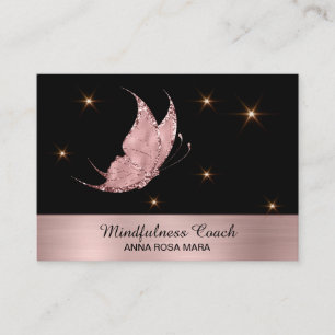 *~* Rose Gold Glitter Butterfly Mystical Magical Business Card