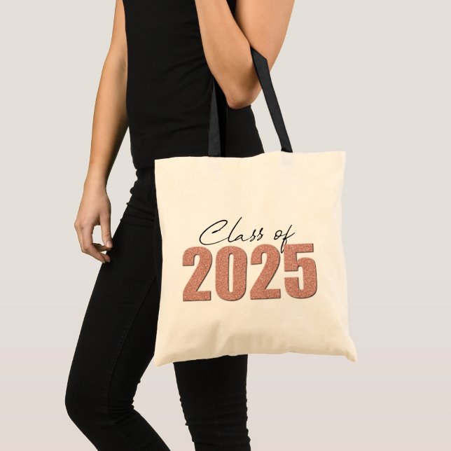 Rose Gold Glitter Class of 2025 Tote Bag (Front (Product))
