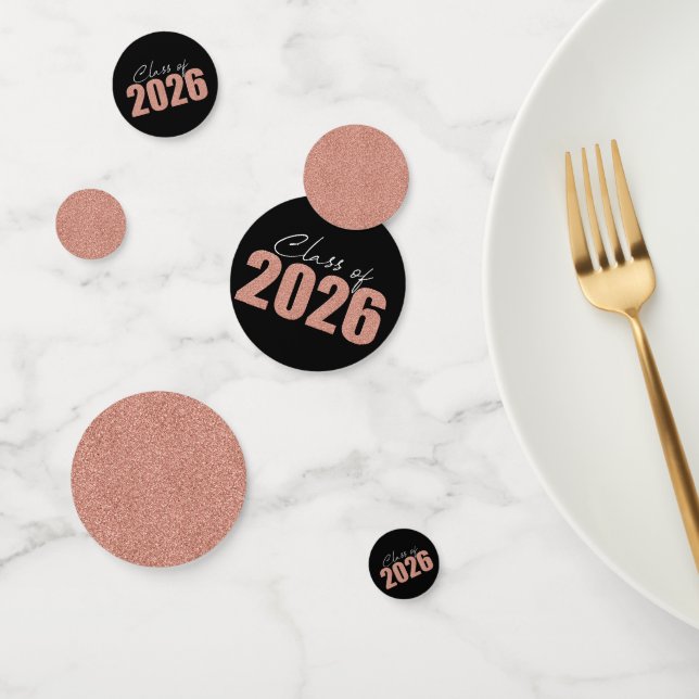 Rose Gold Glitter Class of 2026 Confetti (Group)