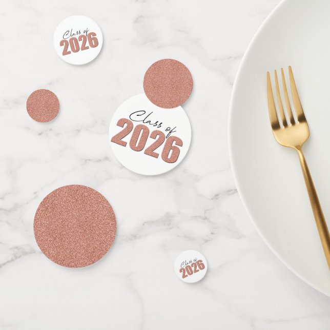 Rose Gold Glitter Class of 2026 Confetti (Group)