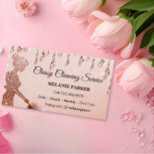 Rose Gold Glitter Classy Cleaning Services