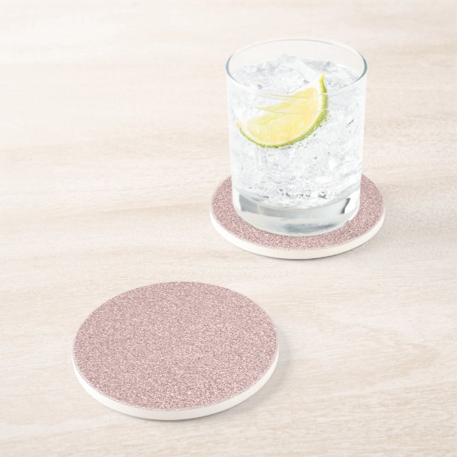 Rose Gold Glitter Coaster (Side)