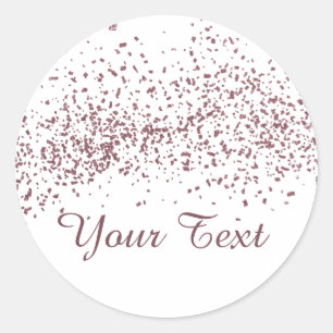 Rose Gold glitter confetti Classic Round Sticker