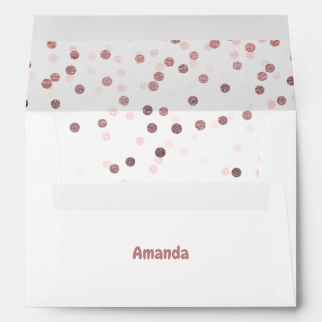 Rose Gold Glitter Confetti Envelope (Back (Bottom))