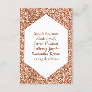 Rose Gold Glitter Confetti Glam Reception Seating Invitation