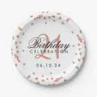 Rose Gold Glitter Confetti White 21st Birthday