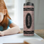 Rose Gold Glitter Crayon Custom Name Drink Tumbler<br><div class="desc">Add your name or text to this tumbler featuring a rose gold mauve simulated glitter colourful crayon-like design easily using zazzles personalisation tool</div>