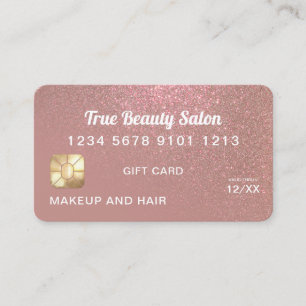 Rose Gold Glitter Credit Card Gift Certificate