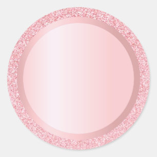 Rose Gold Glitter Custom Add Text Template Classic Round Sticker