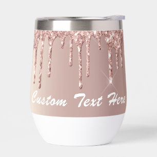 Rose Gold Glitter Custom Text