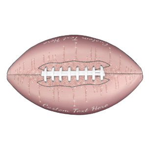 Rose Gold Glitter Custom Text Football Your Design American Football