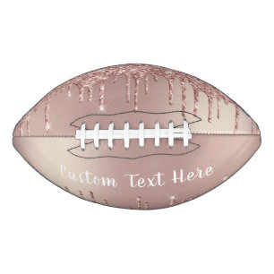 Rose Gold Glitter Custom Text Gift Football American Football