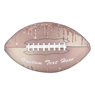 Rose Gold Glitter Custom Text Name Football American Football