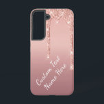 Rose Gold Glitter Custom Text Name Personalised Samsung Galaxy Case<br><div class="desc">Samsung Galaxy Cases or iPhone Cases with Custom Text Rose Gold Blush Glitter Sparkle Drips Pink Wedding or Party Supplies / Gift - Add Your Unique Text / Name or Remove Text - Make Your Special Phone Cases Gift - Resize and move or remove and add text / elements with...</div>