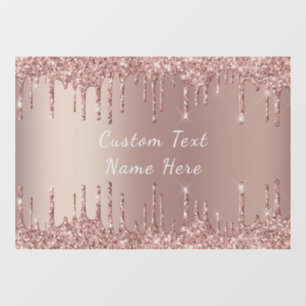 Rose Gold Glitter Custom Text Name Window Cling