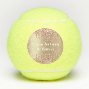 Rose Gold Glitter Custom Text Tennis Balls Gift