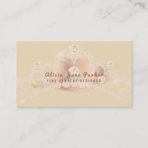 Rose gold glitter diamonds jewel jewellery designe business card