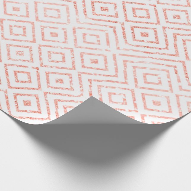 Rose Gold Glitter Diamonds Wrapping Paper (Corner)