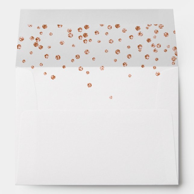Rose gold glitter discs return address Envelope (Back (Bottom))