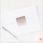 Rose Gold Glitter Drip 80th Birthday Square Sticker<br><div class="desc">These chic 80th birthday party invitation stickers feature a sparkly rose gold faux glitter drip border and rose gold ombre background. Personalise them with the name of the guest of honour in handwriting script,  along with her birthday and date below.</div>