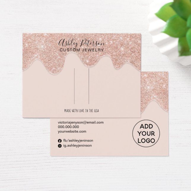 Rose gold glitter drips barrette hair clip display (Desk)