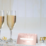 Rose gold glitter drips blush balloons birthday place card<br><div class="desc">A rose gold,  background. Decorated with rose gold,  blush faux glitter drips,  paint dripping look and balloons.  Personalise and add your name,  age and a date.</div>