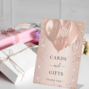 Rose gold glitter drips blush cards gifts sign