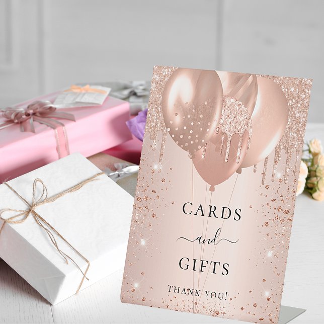 Rose gold glitter drips blush cards gifts sign (Creator Uploaded)