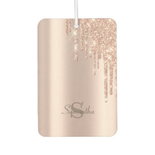 Rose Gold Glitter Drips Car Air Freshener