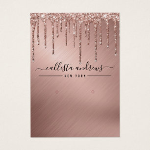 Rose Gold Glitter Drips Earring Display Card