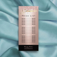 Rose Gold Glitter Drips Hair Salon Price List