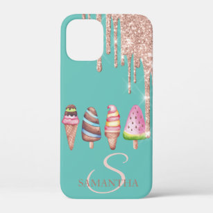 Rose Gold Glitter Drips Ice cream Mint Green  Case-Mate iPhone Case