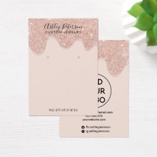 Rose gold glitter drips jewellery earrings display