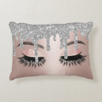 Rose Gold Glitter Drips Lashes Makeup Artist Salon