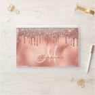 Rose Gold Glitter Drips Personalised Monogram