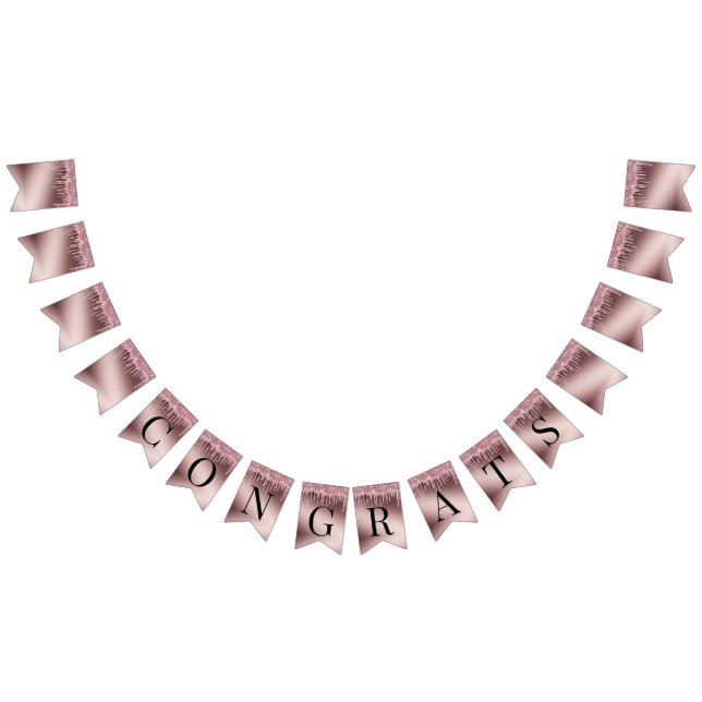 Rose Gold Glitter Drips Surprise Retirement Bunting (All)