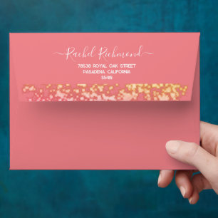 Rose Gold glitter Elegant Modern 5 x 7 Envelope