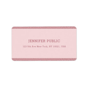 Rose Gold Glitter Elegant Modern Template Label