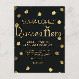 Rose Gold Glitter Elegant Quinceañera  Postcard