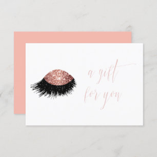 Rose Gold Glitter Eye Gift Certificate Invitation